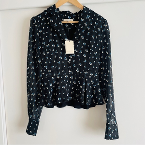 NWT EAST ORDER Sea Flower Ami Blouse w/ Long‎ Sleeves